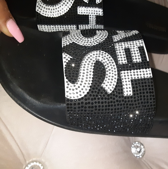 mk gilmore crystal embellished slide sandal - Picture 4 of 10